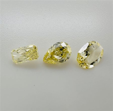 3 DIAMANTI NATURAL COLORI FANCY 1,01 CT GIALLO - SI - TAGLIO MIX - BB40301-10