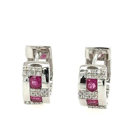 ORECCHINI IN ORO 7.07 GR CON DIAMANTI E RUBINI - AI30511