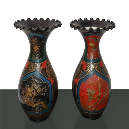 Coppia di vasi giapponesi, primi20° secolo