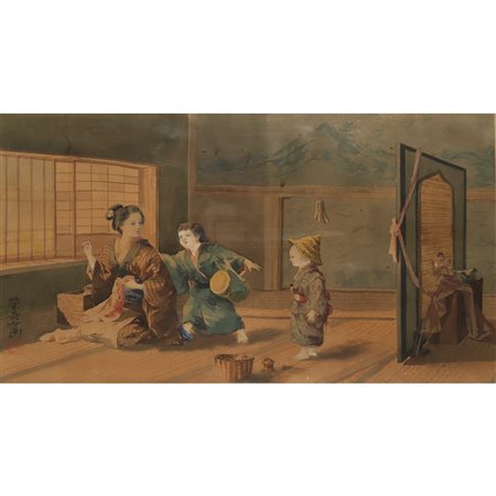 Scena di vita familiare, Japan, fine 19° secolo