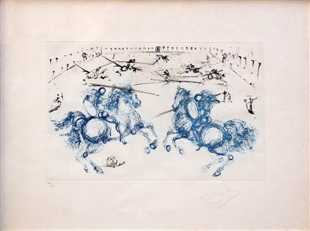 DALI' Salvador, Combat des Cavaliers (dalle serie Calderon)