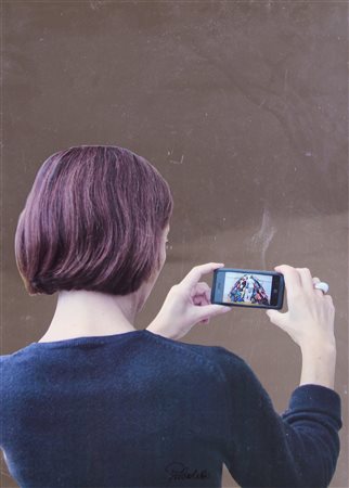 PISTOLETTO Michelangelo, Senza titolo (donna che fotografa la Venere degli stracci)