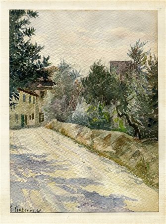 Enzo Ceccherini, Viale alberato. 1961.