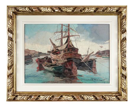 Carlo Domenici, Veliero all'ormeggio. 