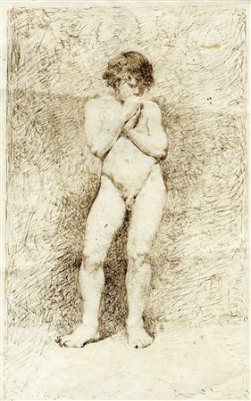 Mariano Fortuny y Marsal [attribuito a], Nudo maschile. 