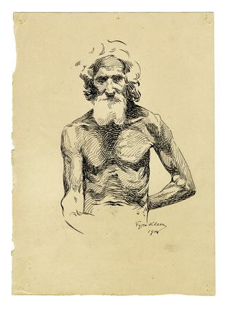 Tyra Kleen, Ritratto maschile a mezzo busto. 1904.