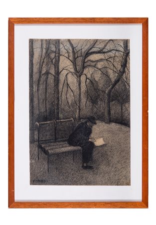 Fillide Levasti Giorgi, Uomo che legge sulla panchina. 1950 ca.