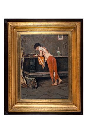 Ludovico Pogliaghi, Donna con pulcino. 