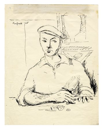 Domenico Purificato, Uomo al tavolo. 1945.