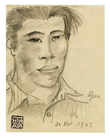 Thayaht [pseud. di Michahelles Ernesto] , Ritratto maschile. 1943.