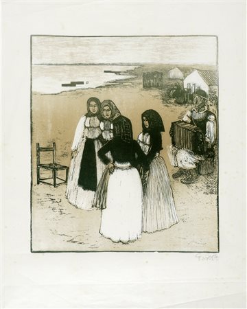 Giuseppe Biasi, Danzatrici e suonatore di fisarmonica. 