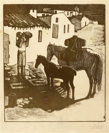 Giuseppe Biasi, All'abbeveratoio. 1934 ca.