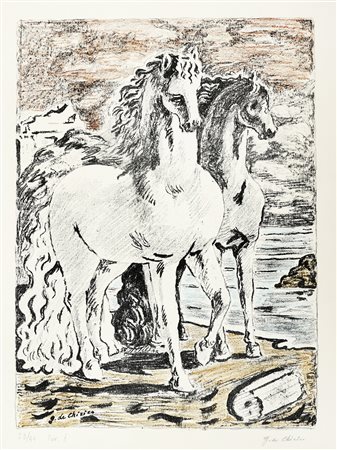 Giorgio De Chirico, Cavalli antichi. 1966.