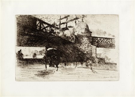 Giuseppe De Nittis, Vue de Londres sous un pont de chemin de fer. 1880 ca.