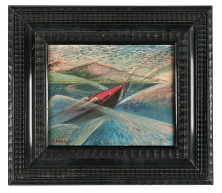 Arturo Ciacelli, Motoscafo in corsa. 