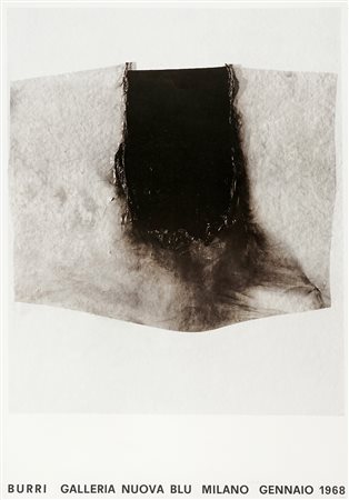 Alberto Burri, Manifesto per la mostra alla Galleria Nuova Blu, Milano. 1968.