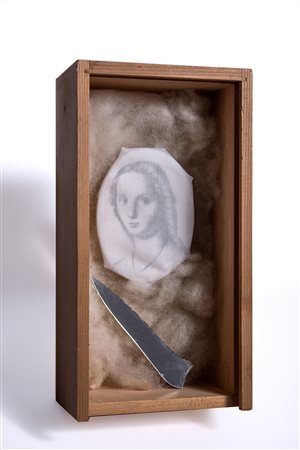 Omar Galliani, Ri-tratto di dama con unicorno. 1979.