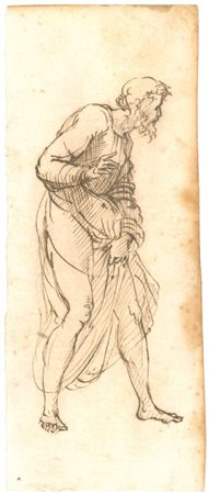 Maestro veneto, Studio di figura, metà del XVIII secolo, penna a inchiostro...