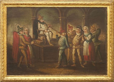 Pseudo Marcola, Scena di carnevale, XVIII secolo, olio su tela, cm 64x93