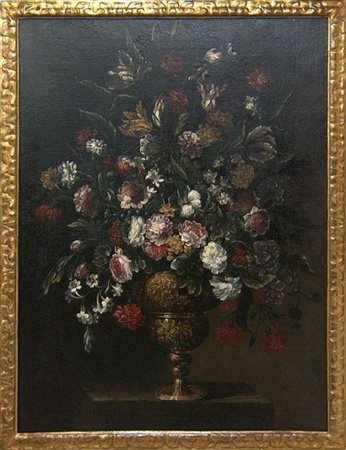 Andrea Scacciati (Firenze 1642-1710), Tulipani, garofani, giacinti e dalie e...