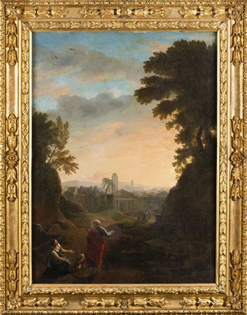 Adrien Manglard (Lione 1695 – Roma 1760), Paesaggio protoromantico, XVIII...