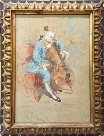 Salvatore Postiglione (Napoli 1861-1906), Suonatore di violoncello, XIX...