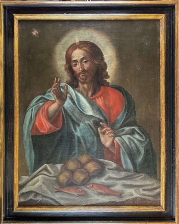 Maestro veneto, Miracolo dei pani e dei pesci, XVII secolo, olio su tela, cm...