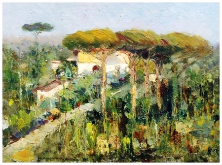 LUIGI CRISCONIO Napoli 1893 – Portici 1946 Paesaggio napoletano Olio su...