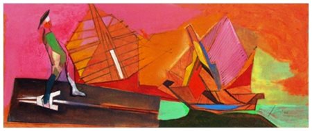 EUGENIO PARDINI Viareggio 1912 – Camaiore 2003 Senza titolo Olio e t.m. su...