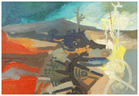 LORENZO D’ANDREA Lucca 1943 Senza titolo 1972 Olio su faesite 28,5 x 41,3....