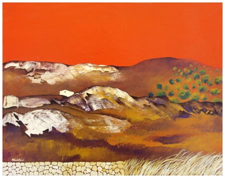 SIRIO MIDOLLINI Firenze 1925 – 2008 Paesaggio di Sardegna 1973 Olio su tela...