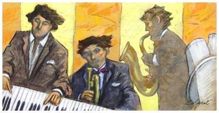 GIAMPAOLO TALANI San Vincenzo 1955 Jazz 2011 T.m. su cartone 30 x 60. Firma...