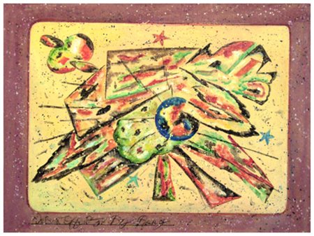 NELSON OFFEN 1925 – 1994 Big Bang – Homage to Kandisky 1957 Pittura su carta...