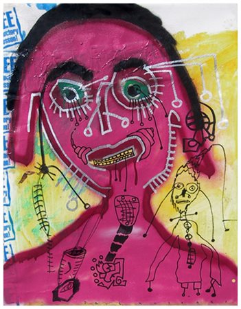 PAUL KOSTABI Whittier (USA) 1962 Mutten chop majesty 2006 Olio e collage su...