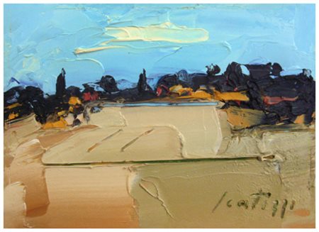 SERGIO SCATIZZI Gragnano 1918 – Firenze 2009 Senza titolo Olio su cartone 20...