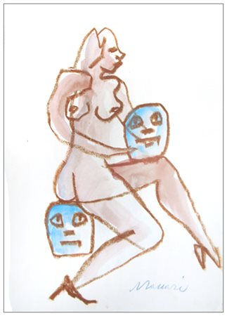 a firma di MINO MACCARI Senza titolo T.m. su carta 32,7 x 23,8. Firma in b. a...