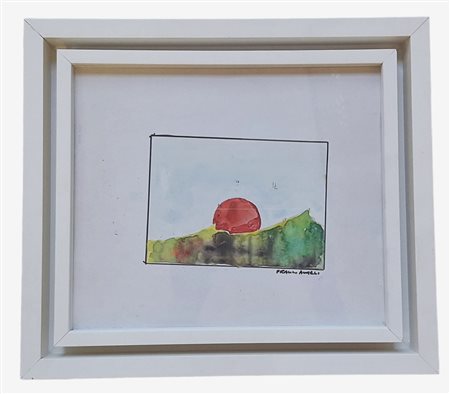 Franco Angeli “Sole rosso” inizio anni ‘80
