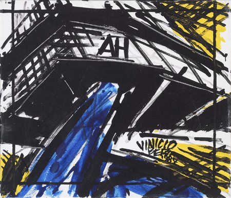 VINICIO BERTI (Firenze, 1921 - 1991) senza titolo 1987 olio su tela cm. 30x35...