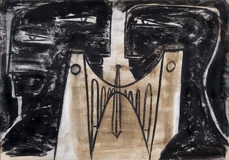 MARCO DEL RE (Roma 1950, - ) senza titolo tecnica mista su cartoncino cm. 70x100