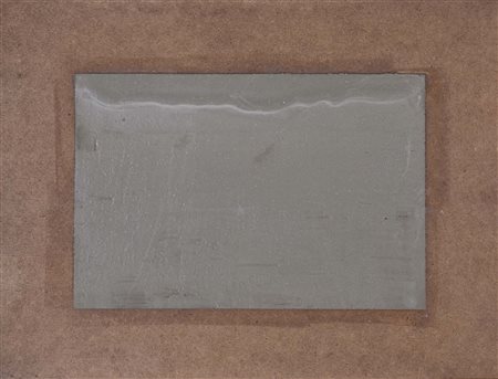 ENZO CACCIOLA (Arenzano (Ge), 1945 - ) senza titolo 1977 cemento su faesite...