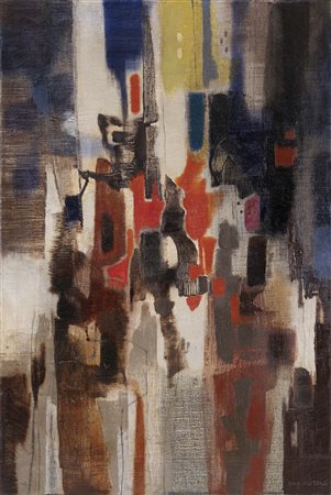 GINO MORANDIS (Venezia, 1915 - 1995) Immagine n. 21 (primi anni '50) olio su...