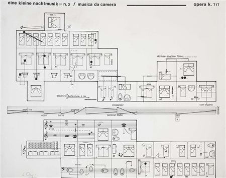 LUCIANO ORI (Firenze, 1928 - 2007) Musica da camera 1972 tela emulsionata cm....