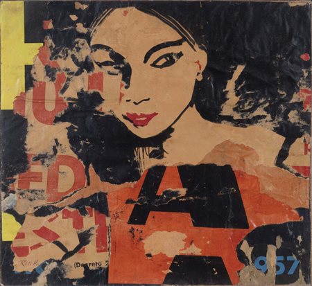 MIMMO ROTELLA (Catanzaro, 1918 - Milano, 2006) senza titolo 1962-63 decollage...