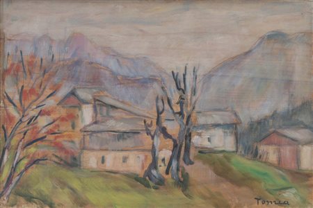 FIORENZO TOMEA (Zoppè di Cadore, 1910 - Milano, 1960) Autunno 1950 olio su...