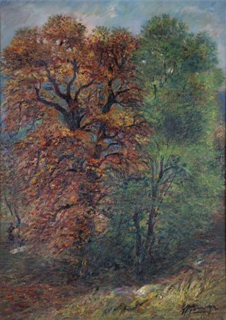 GIOVAN FRANCESCO GONZAGA (Milano, 1921 - 2007) La quercia 1975 olio su tela...