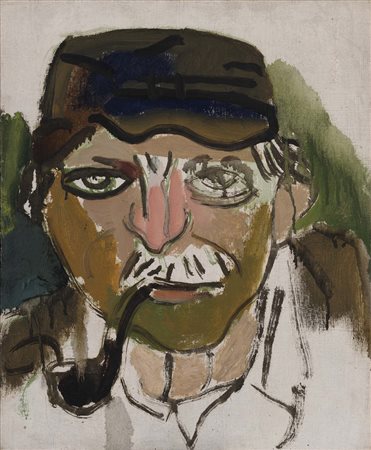 GIORGIO DARIO PAOLUCCI (Venezia, 1926 - 2019) Uomo con pipa olio su tela cm....