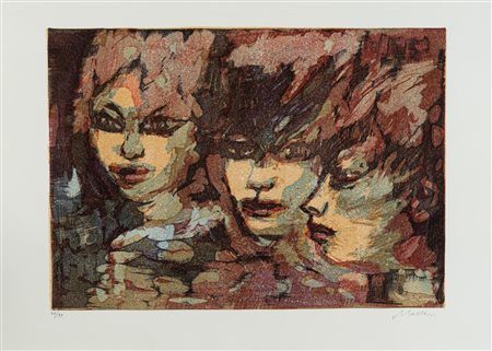 Mino Maccari (Siena 1898 – Roma 1989), “Volti”.