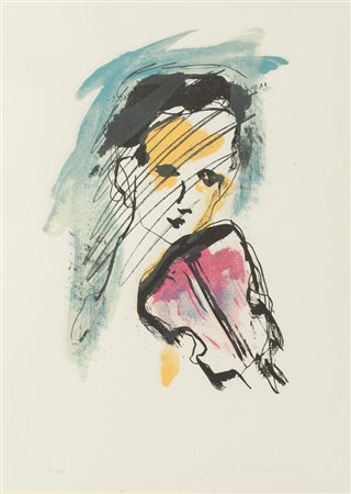 Ernesto Treccani (Milano 1920 – 2009), ”Violinista”, 1986.