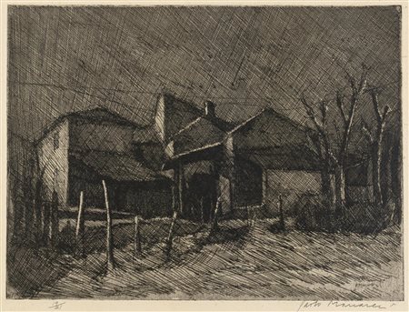 Paolo Manaresi (Bologna 1908 – 1991),”Paesaggio”.