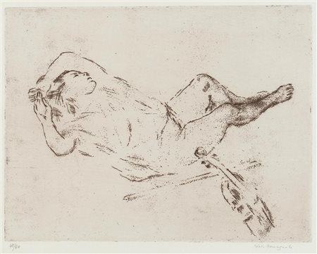 Giovanni Romagnoli (Faenza 1893 – Bologna 1976), “Nudo addormentato con violino”.